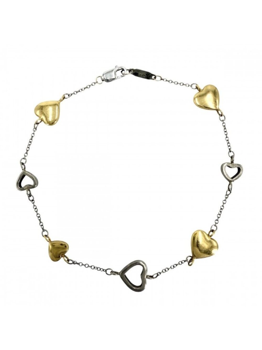 Tiffany & Co Big Bracelet Multi Heart 18K YG White Gold